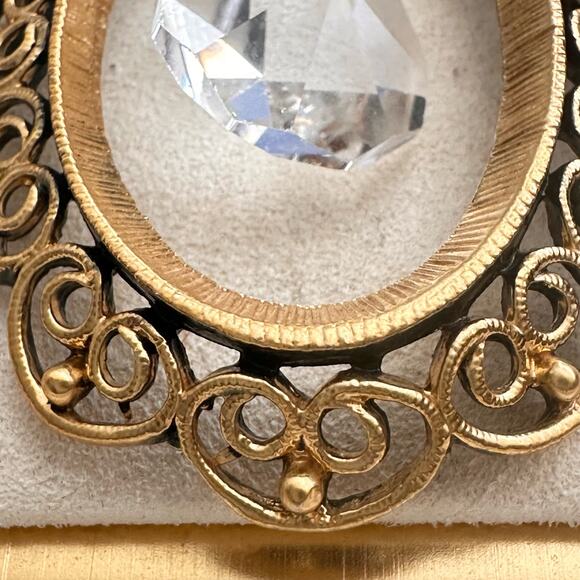 Tortolani Crislu VTG Crystals Beads Costume signed Necklace Makers Mark goldtone - Picture 2 of 16